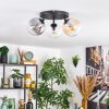 Gastor ceiling light, globe light Amber, clear, Smoke-coloured, 3-light sources
