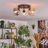 Gastor ceiling light, globe light Amber, clear, Smoke-coloured, 3-light sources