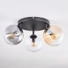 Gastor ceiling light, globe light Amber, clear, Smoke-coloured, 3-light sources