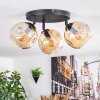Ripoll ceiling light, globe light Amber, 3-light sources