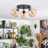 Ripoll ceiling light, globe light Amber, 3-light sources