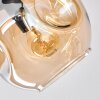Ripoll ceiling light, globe light Amber, 3-light sources