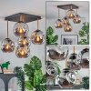 Ripoll ceiling light, globe light gold, black, 5-light sources