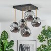 Ripoll ceiling light, globe light gold, black, 5-light sources