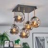Ripoll ceiling light, globe light gold, black, 5-light sources