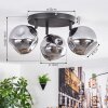 Ripoll ceiling light, globe light Smoke-coloured, 3-light sources