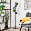 Gastor globe light, floor lamp 33 cm blue, chrome, green, Smoke-coloured, 5-light sources
