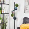 Gastor globe light, floor lamp 33 cm blue, chrome, green, Smoke-coloured, 5-light sources