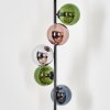 Gastor globe light, floor lamp 33 cm blue, chrome, green, coppery, Smoke-coloured, 5-light sources