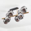 Ripoll ceiling light, globe light gold, black, 8-light sources