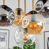 Ripoll ceiling light, globe light brass, black, 5-light sources