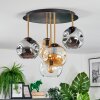 Ripoll ceiling light, globe light brass, black, 5-light sources