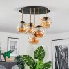 Ripoll ceiling light, globe light brass, black, 5-light sources