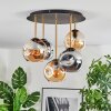 Ripoll ceiling light, globe light brass, black, 5-light sources