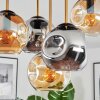 Ripoll ceiling light, globe light brass, black, 5-light sources