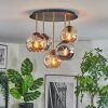 Ripoll ceiling light, globe light brass, black, 5-light sources