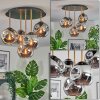 Ripoll ceiling light, globe light brass, black, 5-light sources