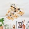 Ripoll ceiling light, globe light gold, black, 10-light sources
