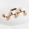 Ripoll ceiling light, globe light gold, black, 10-light sources