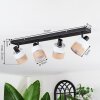 Fallhagen ceiling light, ceiling spotlight black, 4-light sources