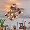 Koyoto ceiling light, globe light gold, black, 10-light sources