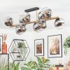 Koyoto ceiling light, globe light gold, black, 10-light sources
