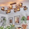 Koyoto ceiling light, globe light gold, black, 10-light sources