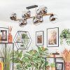 Koyoto ceiling light, globe light gold, black, 10-light sources