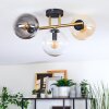 Gastor ceiling light, globe light gold, black, 3-light sources