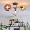 Gastor ceiling light, globe light gold, black, 3-light sources