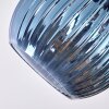 Koyoto ceiling light, globe light blue, gold, coppery, 3-light sources