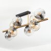 Ripoll ceiling light, globe light gold, black, 8-light sources