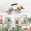 Ripoll ceiling light, globe light gold, black, 8-light sources