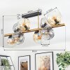 Ripoll ceiling light, globe light gold, black, 8-light sources