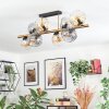 Ripoll ceiling light, globe light gold, black, 8-light sources