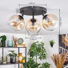 Ripoll ceiling light, globe light Amber, clear, 3-light sources