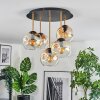 Ripoll ceiling light, globe light brass, black, 5-light sources
