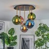 Gastor ceiling light, globe light 45 cm brass, black, 5-light sources