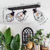 Yaak ceiling light, ceiling spotlight black, 3-light sources
