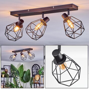 Yaak ceiling light, ceiling spotlight black, 3-light sources