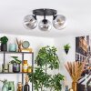 Gastor ceiling light, globe light 25 cm clear, Smoke-coloured, 3-light sources