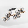 Ripoll ceiling light, globe light gold, black, 8-light sources
