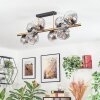 Ripoll ceiling light, globe light gold, black, 8-light sources