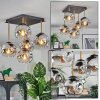 Ripoll ceiling light, globe light gold, black, 5-light sources
