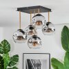 Ripoll ceiling light, globe light gold, black, 5-light sources