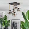 Ripoll ceiling light, globe light gold, black, 5-light sources