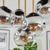 Ripoll ceiling light, globe light brass, black, 5-light sources