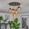 Ripoll ceiling light, globe light brass, black, 5-light sources