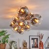 Ripoll ceiling light, globe light gold, black, 10-light sources