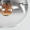 Gastor ceiling light, globe light clear, Smoke-coloured, 5-light sources